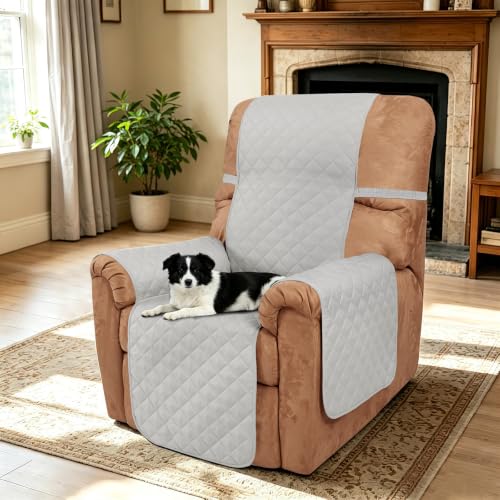 Reversible Recliner Chair Covers (Light Grey/Light Grey / 28'' Recliner)