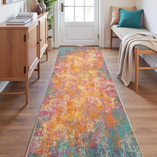 Washable Runner 2'x6' Abstract Area Rug for Hallway Starlight (Starlight / 2' x 6' (Runner))