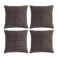 4 Packs Decorative Throw Pillow Covers for Living Room Couch Bed (24" x 24" (Pack of 4) / Dark Brown)