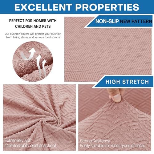 2 Piece Stretch Armchair Sofa Cover (31"-46"(1 Cushion) / Dusty Pink)