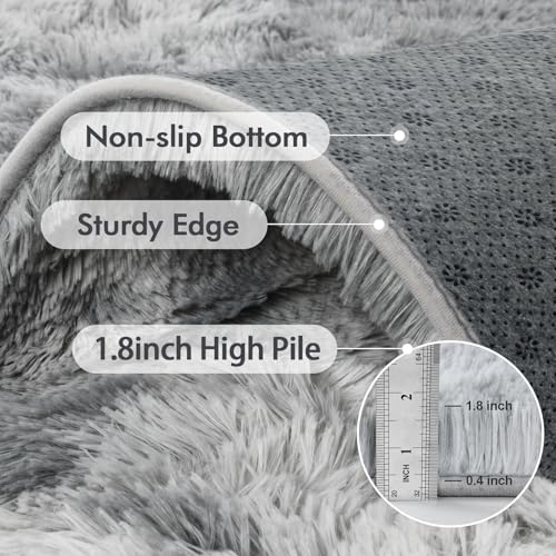 8x10 Ft Extra Large Shag Rugs for Living Room (Ab Tie Dyed Light Grey / 8' X 10' (Rectangular))