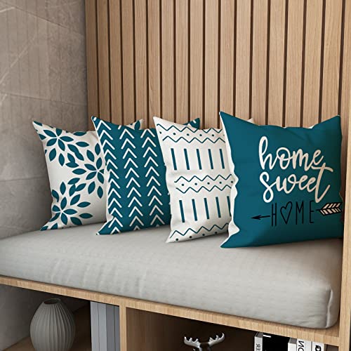 Pillow Covers 18x18 Set of 4 (Teal / 18" x 18" (Pack of 4))