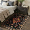 Washable Area Rug (Black/Colorful / 3' x 5' (Rectangular))