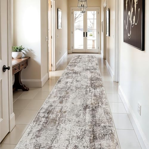 Hallway Runner Rug 2x8 Washable (Beige/Brown / 2' x 8' (Rectangular))