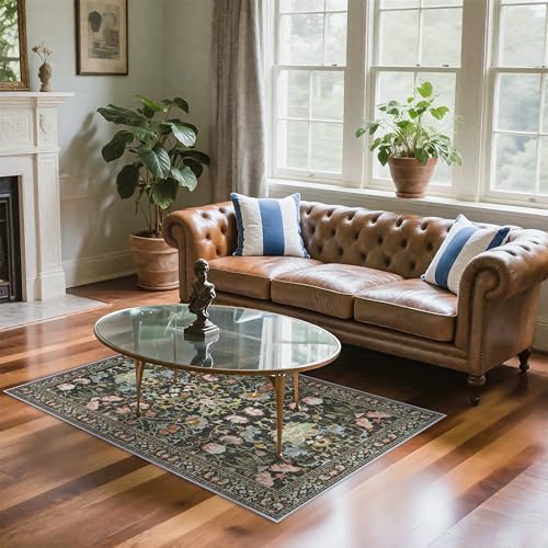 Washable 4x6 Bedroom Rug for Family (4' x 6' (Rectangular) / Green)
