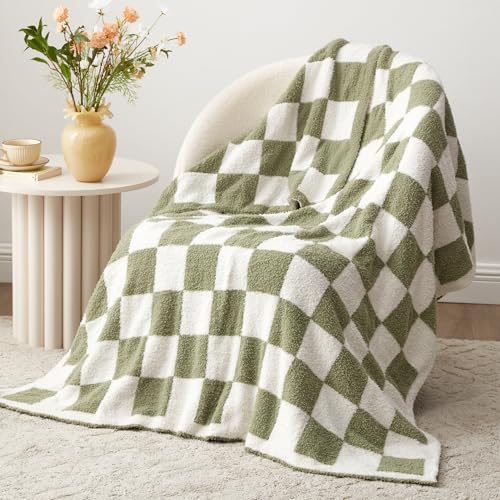 Checkered Throw Blanket (Sage Green#checkered / Throw)