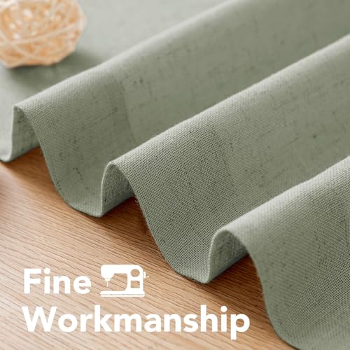 Living Room Linen Curtains Nickel Grommet Curtains Energy Saving Light Filtering Window Treatments Panels for Bedroom (52"W x 108"L (Pack of 2) / Sea Grass)