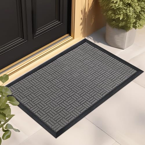 Front Door Mat Outdoor Entrance (Silver Mist / 3'10" x 6'1" (Rectangular))