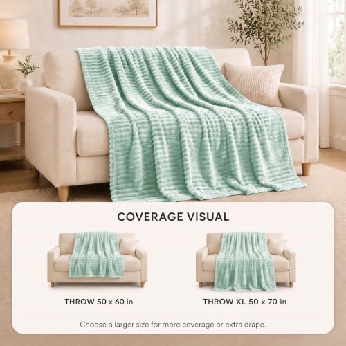 Sage Green Throw Blanket for Couch (Sage Green / Throw (50" x 60"))