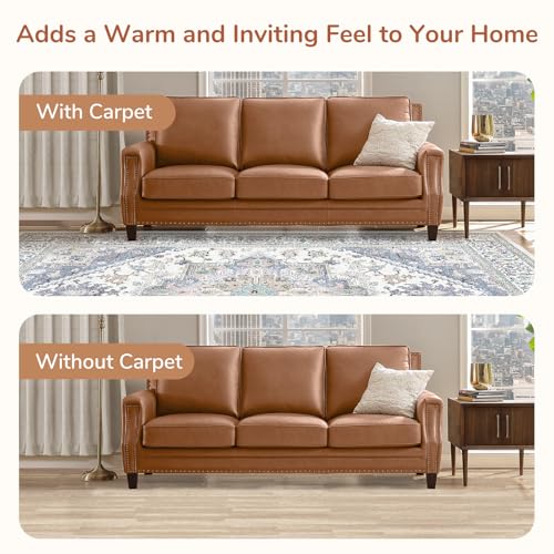 Soft Area Rugs 6' (6' (Round) / Purple & Cream)