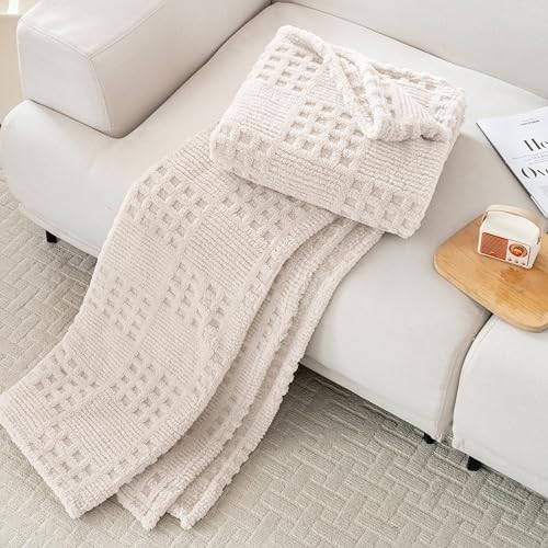 Waffle Beige Throw Blanket (Waffle Beige / Throw(50x60))