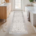 Washable 2x7 Runner Rug for Bathroom (2' x 7' (Runner) / Light Gray / Sage)