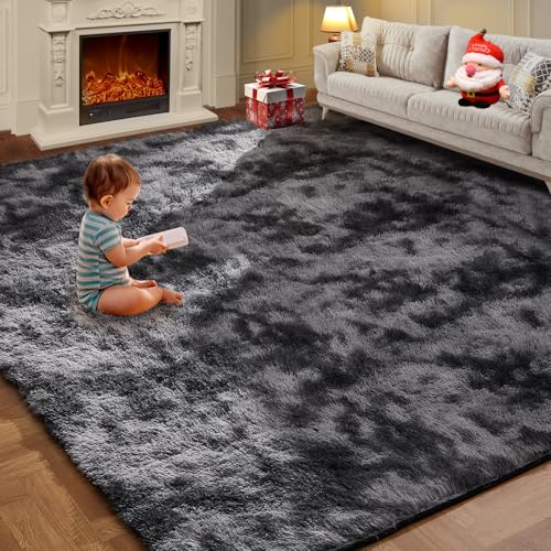 Shag Area Rugs for Living Room 5x7 Feet (Dark Grey / 5' x 7' (Rectangular))