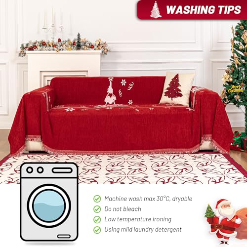 Couch Covers Couch Cover for Dogs Washable Couch Covers for Sectional Sofa Sofa Covers for 3 Cushion Couch Sofa Cover for Living Room Furniture Protector for Pets (71" x 134" / 6# Christmas)