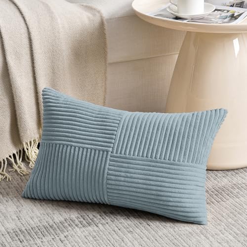 2 Packs Light Blue Lumbar Decorative Throw Pillow Covers 16x26 Inch for Living Room Couch Bed (Light Blue / 26" x 16" (Pack of 2))