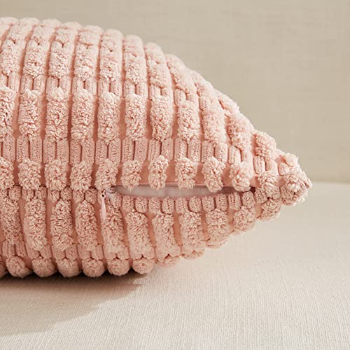 4 Packs Decorative Throw Pillow Covers for Living Room Couch Bed (20" x 12" (Pack of 4) / Pink Series)