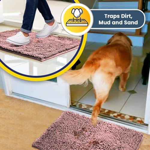 Super Water Absorbent Door Mat Indoor (Light Pink / 24" x 120")