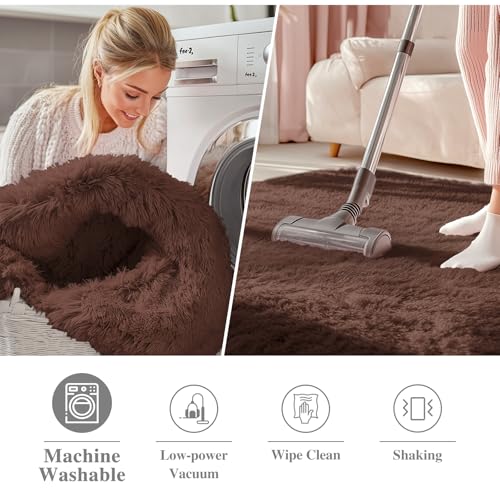 Coffee Round Rugs for Bedroom (5 Ft Round / Coffee)