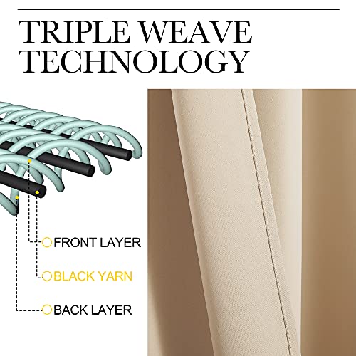 Biscotti Beige Blackout Curtains for Window 29" w x 30" L 2 Panels (Biscotti Beige / 29"W x 30"L (Pack of 2))