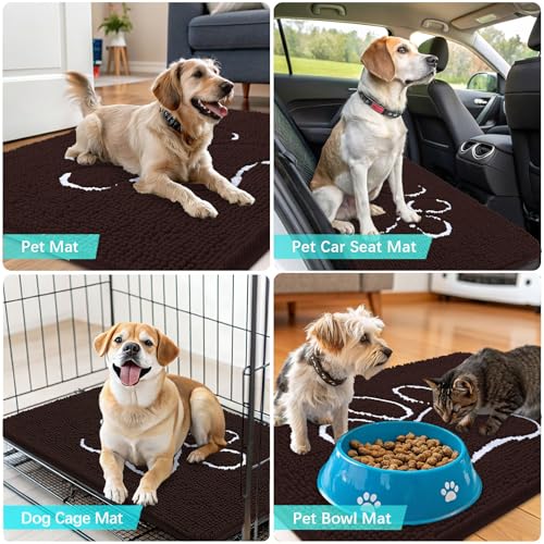 Dog Door Mat for Muddy Paws 70x24 (Brown / 70" X 24")