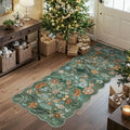 2x5 Washable Kitchen Area Rug (2' x 5' (Rectangular) / Green/Floral)