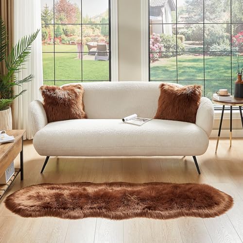 Faux Sheepskin Rug (2' x 6' (Sheepskin) / Coffee)