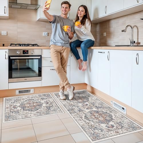 2 Piece Kitchen Runner Rug Set (2x3+2x4 / Brick)