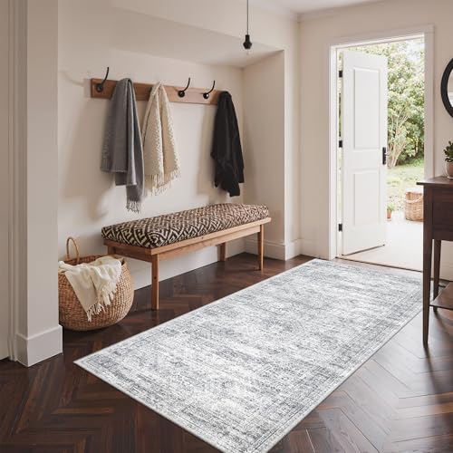 3x6 Runner Rug Non Slip (Grey/Ivory / 3' x 6' (Runner))