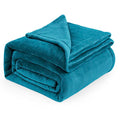 GentleSoft Fleece Throw Blanket Teal (Teal Blue / Throw (50" X 60"))