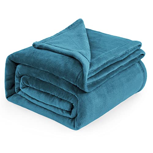 GentleSoft Fleece Throw Blanket Teal (Teal Blue / Throw (50" X 60"))