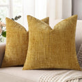 Textured Chenille Throw Pillow Covers 26x26 Set of 2 Yellow (Mustard Yellow / 26" x 26" (Pack of 2))