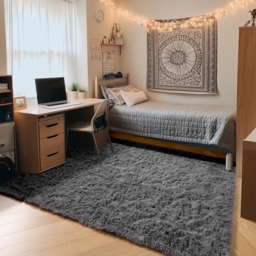 Grey Rugs for Kids Bedroom Dorm (Grey / 3' x 5' (Rectangular))