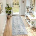 Washable Area Rug (Blue/White/Gray / 2'6" x 8' (Rectangular))