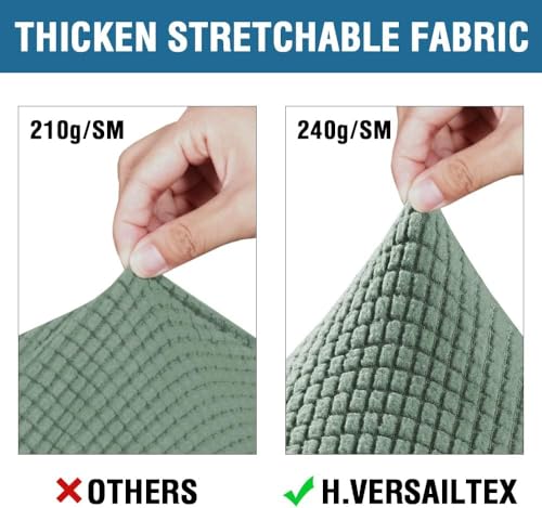 4 Piece Stretch Sofa Covers for 3 Cushion Couch Covers for Living Room Furniture Slipcovers (Large Plus / Loden Frost)