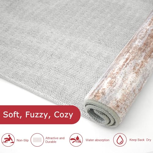 Modern Abstract Small Area Rugs 2x3 (Grey Brown / 2' x 3' (Rectangular))