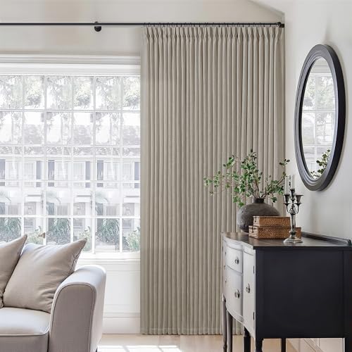 Burlywood Birch Pinch Pleat Linen Curtains 108 Inches Long 70 Inch Wide (Burlywood Birch / 70"W x 108"L (Pack of 1))