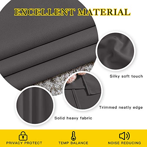 Blackout Grey Curtains 84 inches Long (Grey / 46"W x 84"L (Pack of 2))