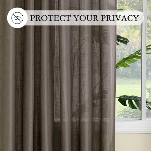 Patio Curtains for Sliding Door 90 inch Length 2 Panels Set (50"W x 90"L (Pack of 2) / Dark Brown)
