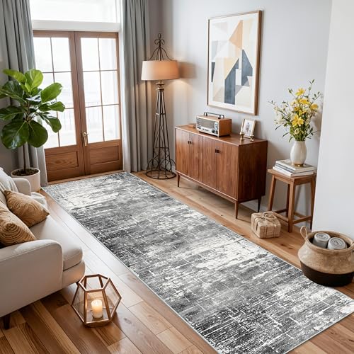 Washable 2X10 Kitchen Area Rug (2' x 10' (Rectangular) / Black/Grey)