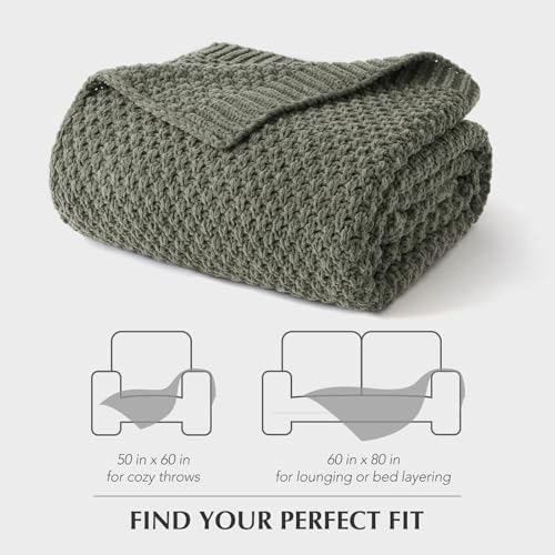 HOME Chunky Chenille Knit Throw Blanket (Dried Thyme / 60" X 80")