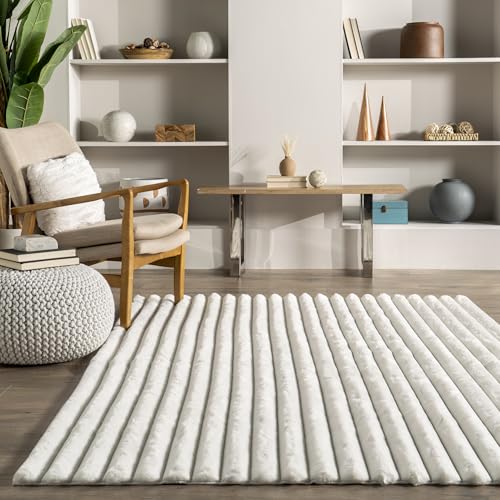 Kai Off White Striped Washable Area Rug (Kai Off White / 6' x 9' (Rectangular))