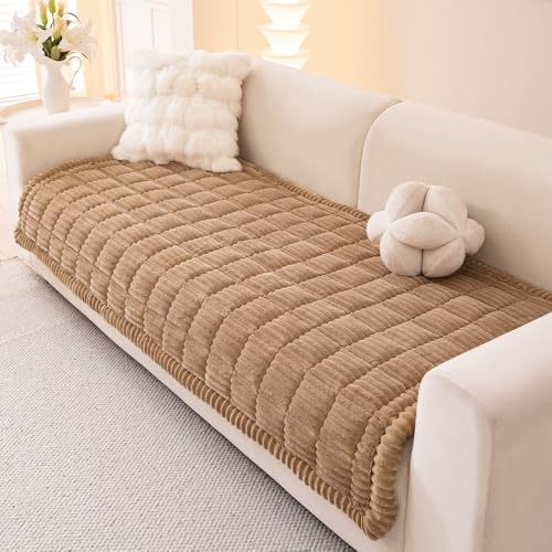 Couch Covers for Dogs Washable (Light Brown / 35" X 63")