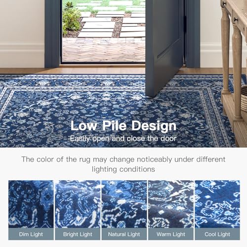 6x9 Area Rugs for Living Room (Oriental Dark Blue / 6' X 9' (Rectangular))