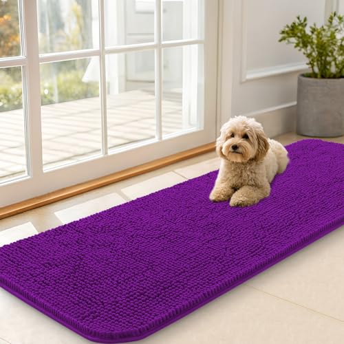Dog Door Mat for Muddy Paws 59x20 (Purple / 59" X 20")