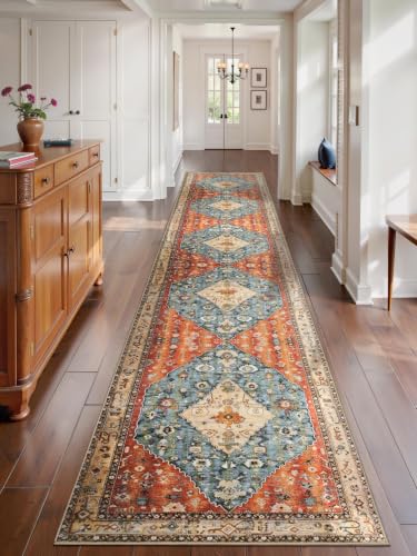 2'6"x14' Washable Non Slip Boho Runner Rug for Hallway (Tribal Medallion/Multi / 2'6" x 14' (Runner))