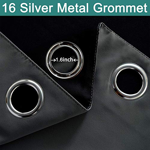 Dark Grey Blackout Patio Door Curtain Panels W100 x L96 (100"W x 96"L (Pack of 1) / Dark Grey)