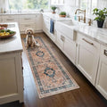 Hallway Washable Runner Rug (2' x 7' (Rectangular) / Orange)