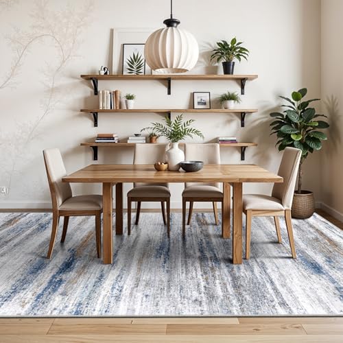 6x9 Area Rug for Living Room (Navy/Grey / 6' x 9' (Rectangular))