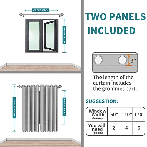 Aqua Blue Room Darkening Curtains 72 Inch for Bedroom (Aqua / 42"W x 72"L (Pack of 2))