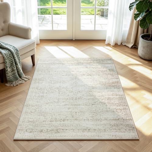Washable Rugs 3x5 Area Rugs for Living Room (Beige-ivory-cream-brown-camel / 3' x 5' (Rectangular))